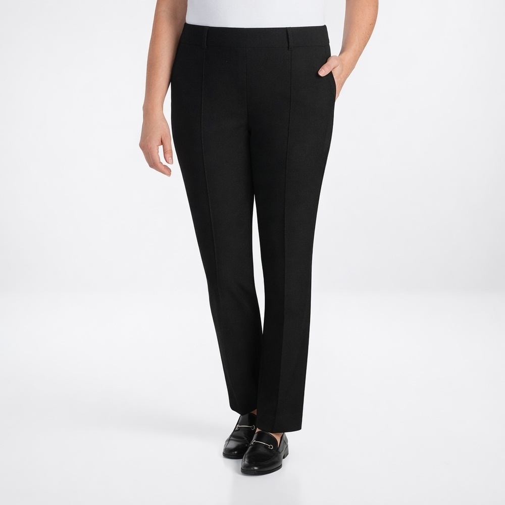 Hilary Radley Women's M Slim Leg Black Rayon Blend Pants a1862
